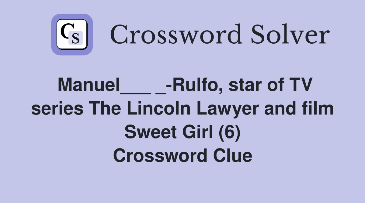 Manuel___ _Rulfo, star of TV series The Lincoln Lawyer and film Sweet